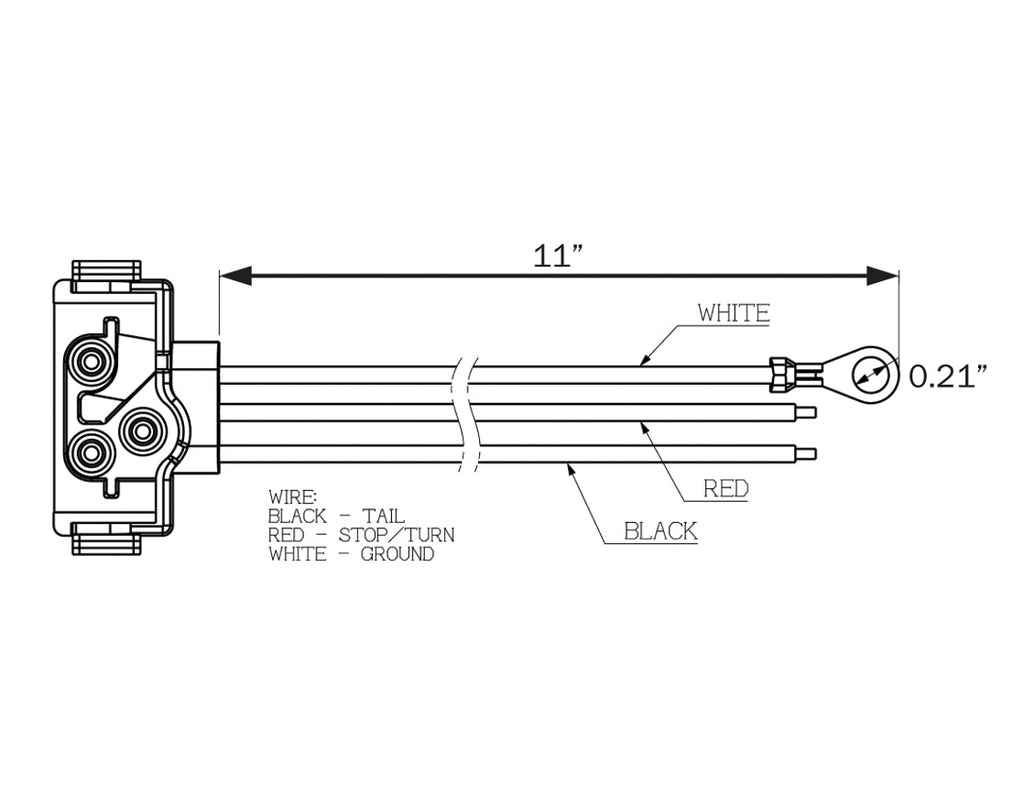 PL-3 RIGHT ANGLE 3-WIRE PIGTAIL